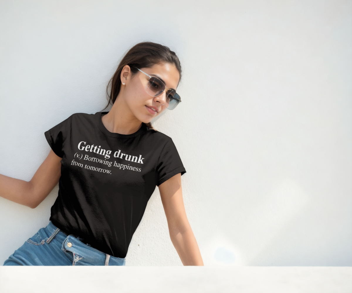 Weekend Vibes Getting Drunk T-Shirt-Regular Fit Tee-StylinArts