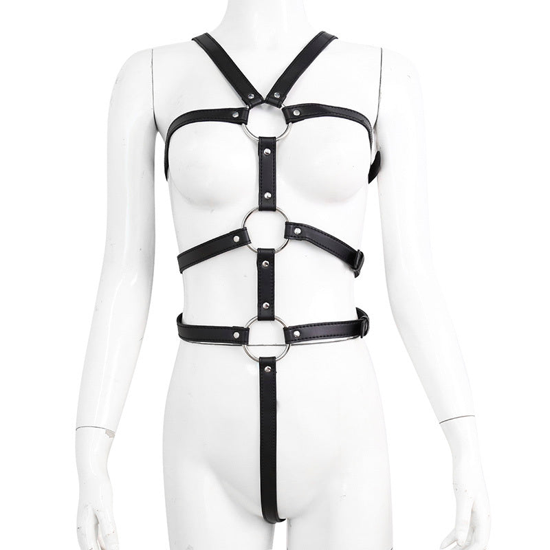 Dominant Elegance Chain Restraint Set-Suspender Belts-StylinArts