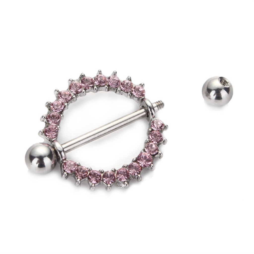 Glam Crystal Circle Nipple Rings – Dazzling Body Jewelry for Lingerie Seduction-Belly chain-StylinArts