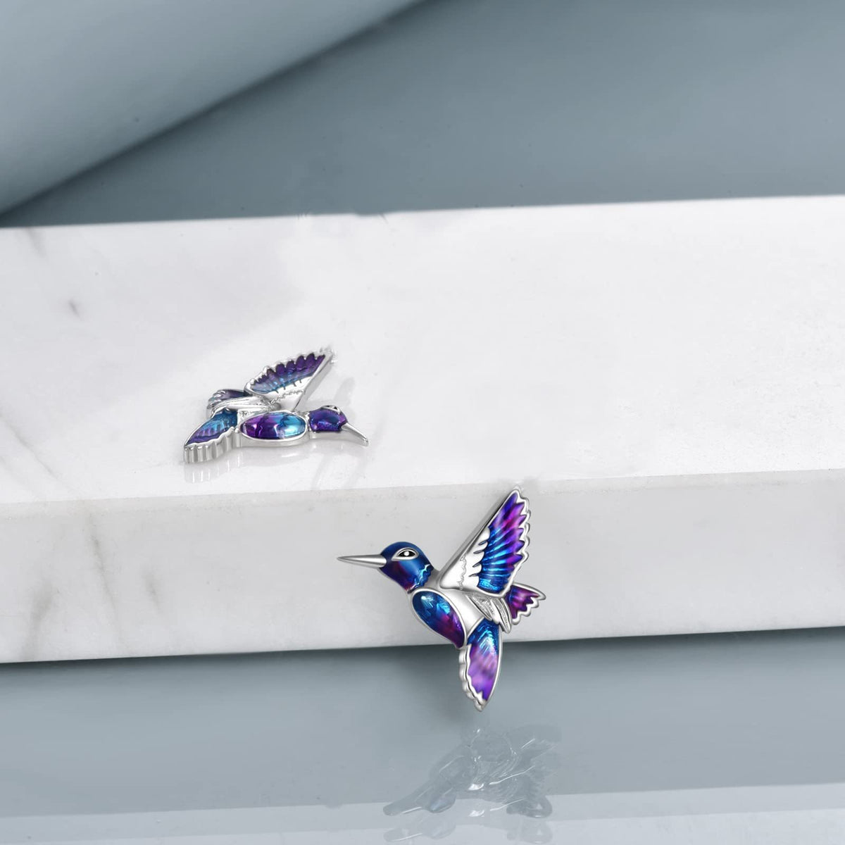 Wings of Freedom: Sterling Silver Hummingbird Earrings-Fashion Earrings-StylinArts