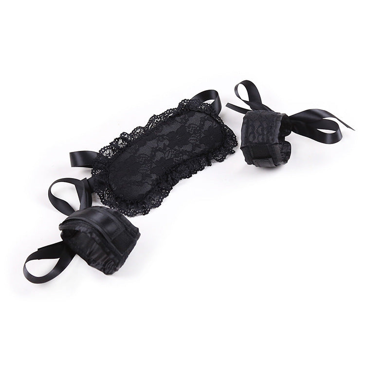 Binding Lace Blindfold and Handcuffs Set-Suspender Belts-StylinArts