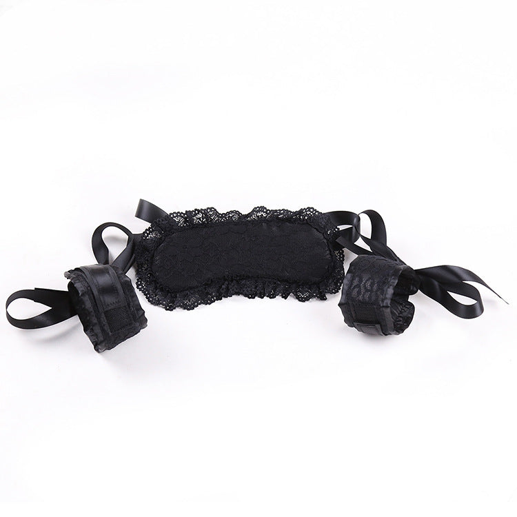 Binding Lace Blindfold and Handcuffs Set-Suspender Belts-StylinArts