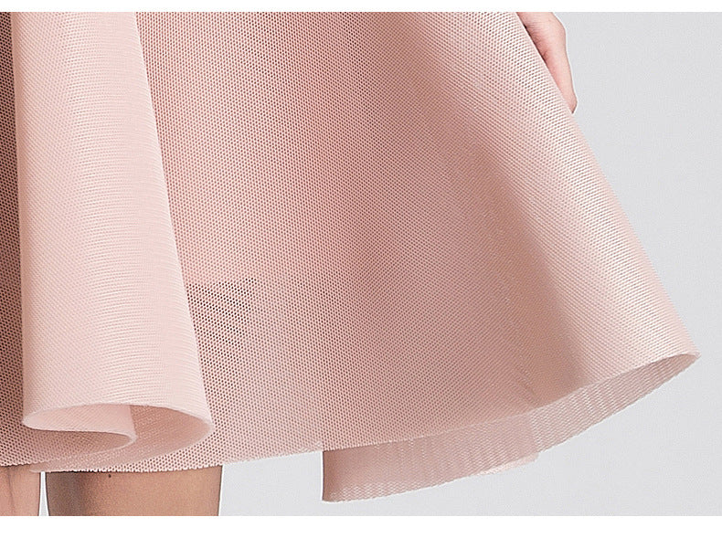 Whimsical Elegance: High Waist Net Yarn Tutu Mini Dress-A Line Dress-StylinArts