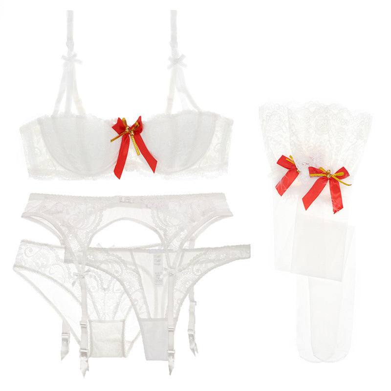 Scarlet Lace Five-Piece Lingerie Set - StylinArts-Basques-StylinArts