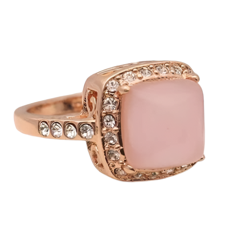 Pink Opal Statement: 18K Rose Gold Ring - StylinArts