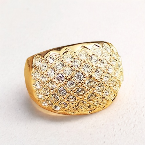 Rose Gold Brilliance: Rhinestone Chunky Ring - StylinArts