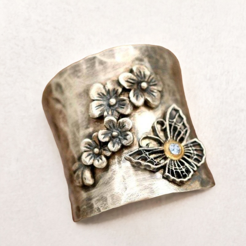 Vintage Butterfly Diamond Ring-Fashion Rings-StylinArts