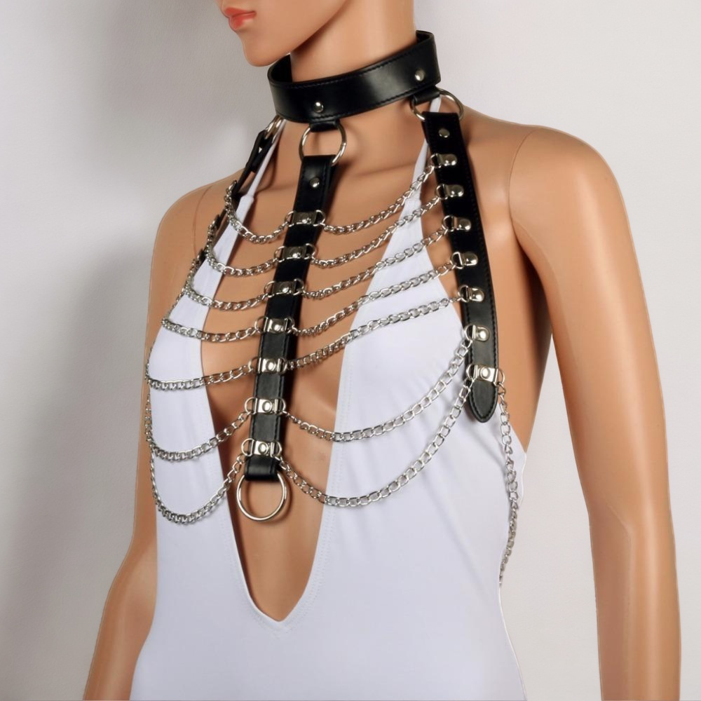 Enchanted Chains Body Harness-Suspender Belts-StylinArts