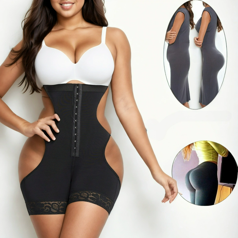 Curve Enhancer High-Waist Butt Lifter Shaper with Lace Trim