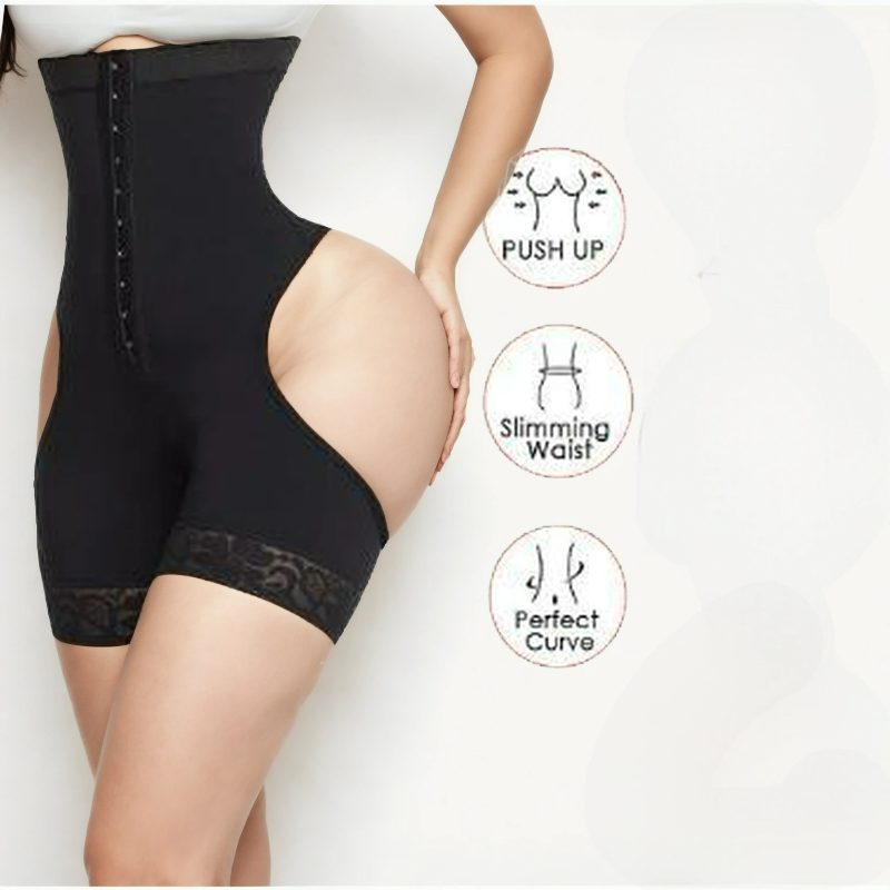 Curve Enhancer High-Waist Butt Lifter Shaper with Lace Trim