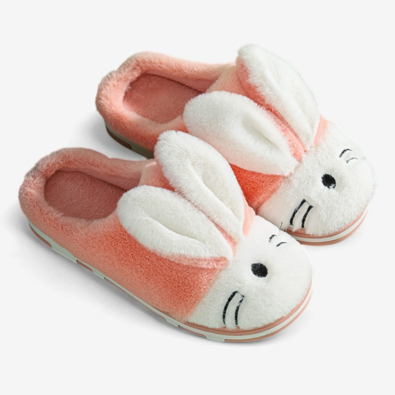 Hop into Comfort - Plush Bunny Ears Indoor Slippers