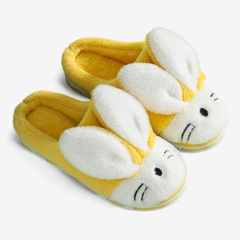 Hop into Comfort - Plush Bunny Ears Indoor Slippers