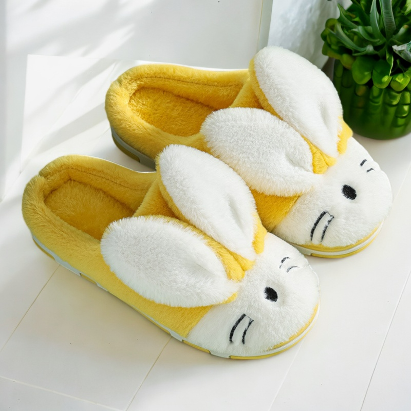 Hop into Comfort - Plush Bunny Ears Indoor Slippers