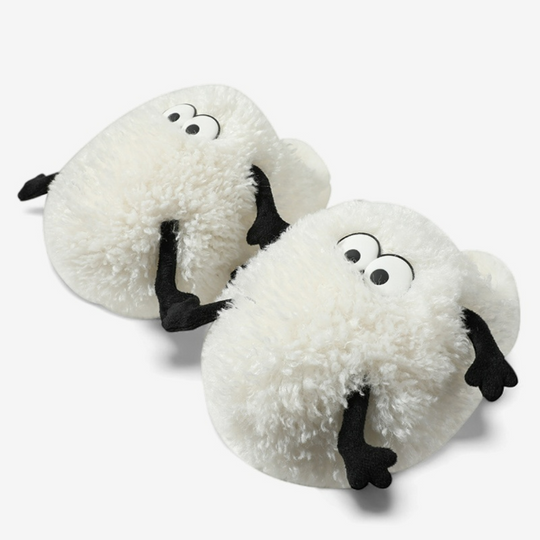 Sheep Dreams - Fluffy Indoor Slippers-Luxury Indoor Slippers-StylinArts