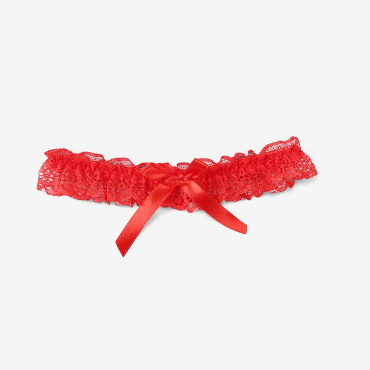 Lyra Ruffled Lace Garter-Garter-StylinArts-Red-StylinArts
