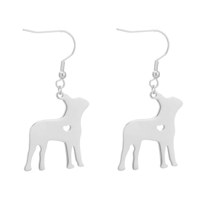 Loyal Companion: Stainless Steel Dog Earrings-Fashion Earrings-StylinArts