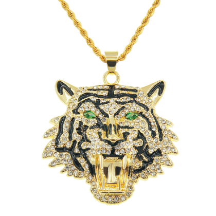 Tiger Crystal Pendant Necklace - StylinArt