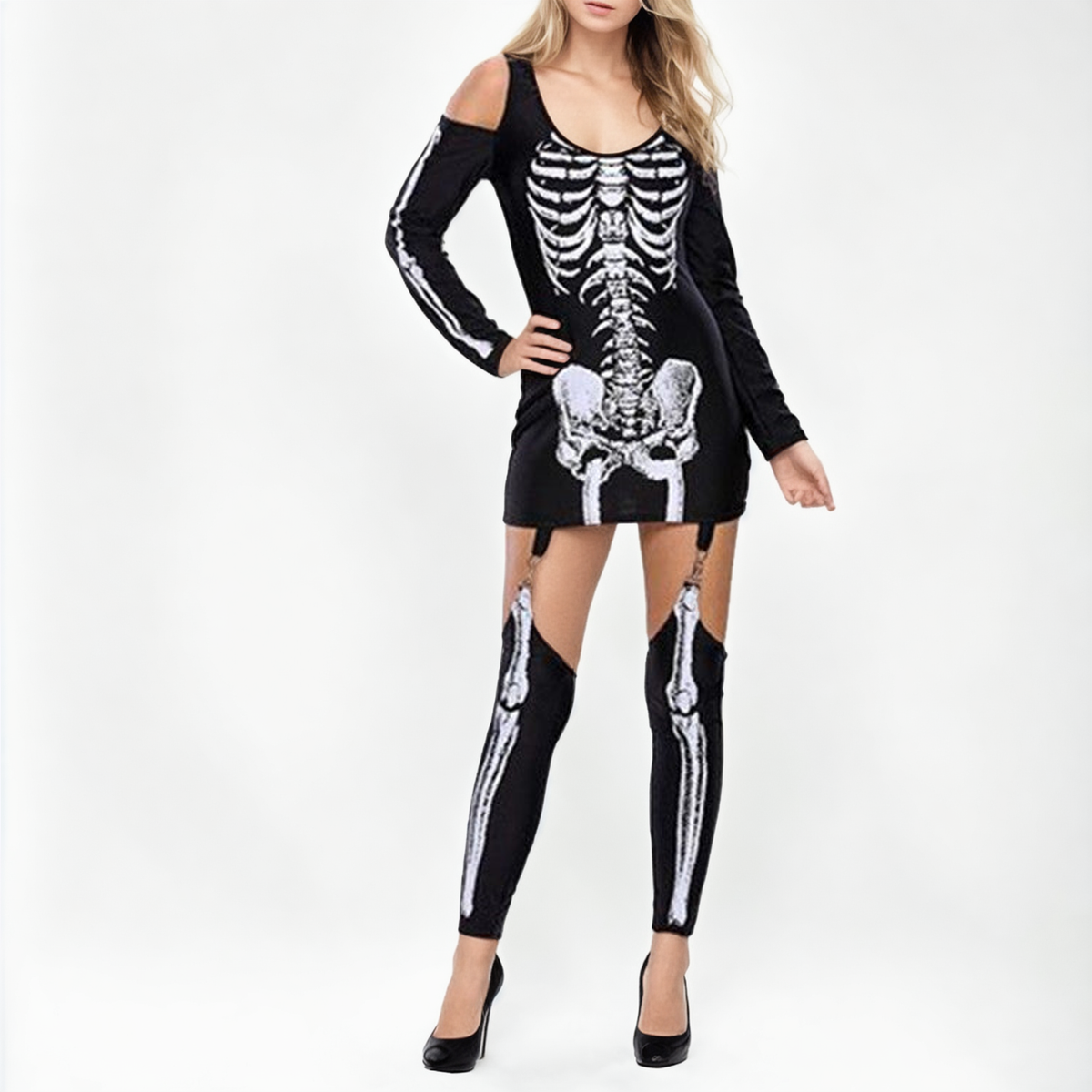 Skeleton Siren – Bold and Daring Skeleton Print Costume-Intimate Roleplay Outfits-StylinArts