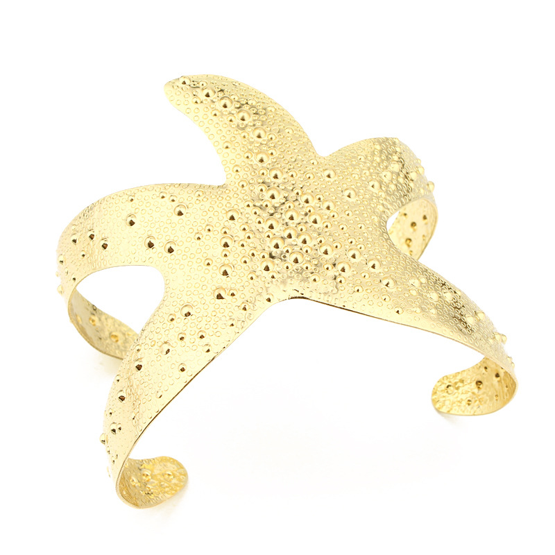 Golden Starfish High-Fashion Bangle-Fashion Bracelets & Bangles-StylinArts