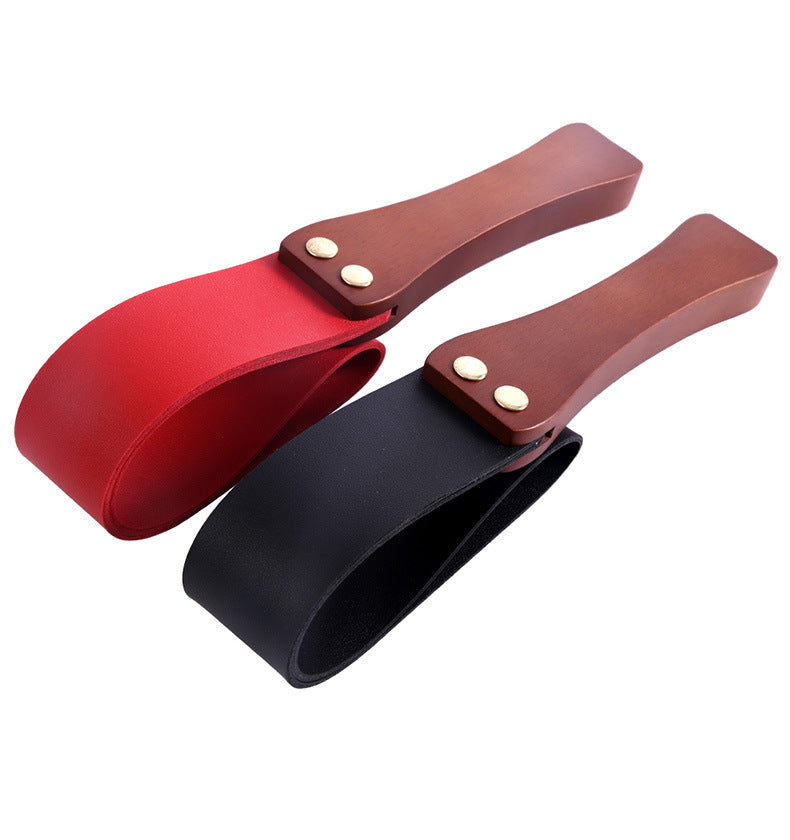 Vintage Leather Slapper Paddle with Wooden Handle – Black or Red