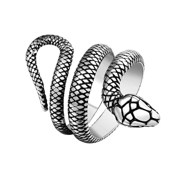 Retro Norse Mythology Men Ouroboros Ring-Fashion Rings-StylinArts