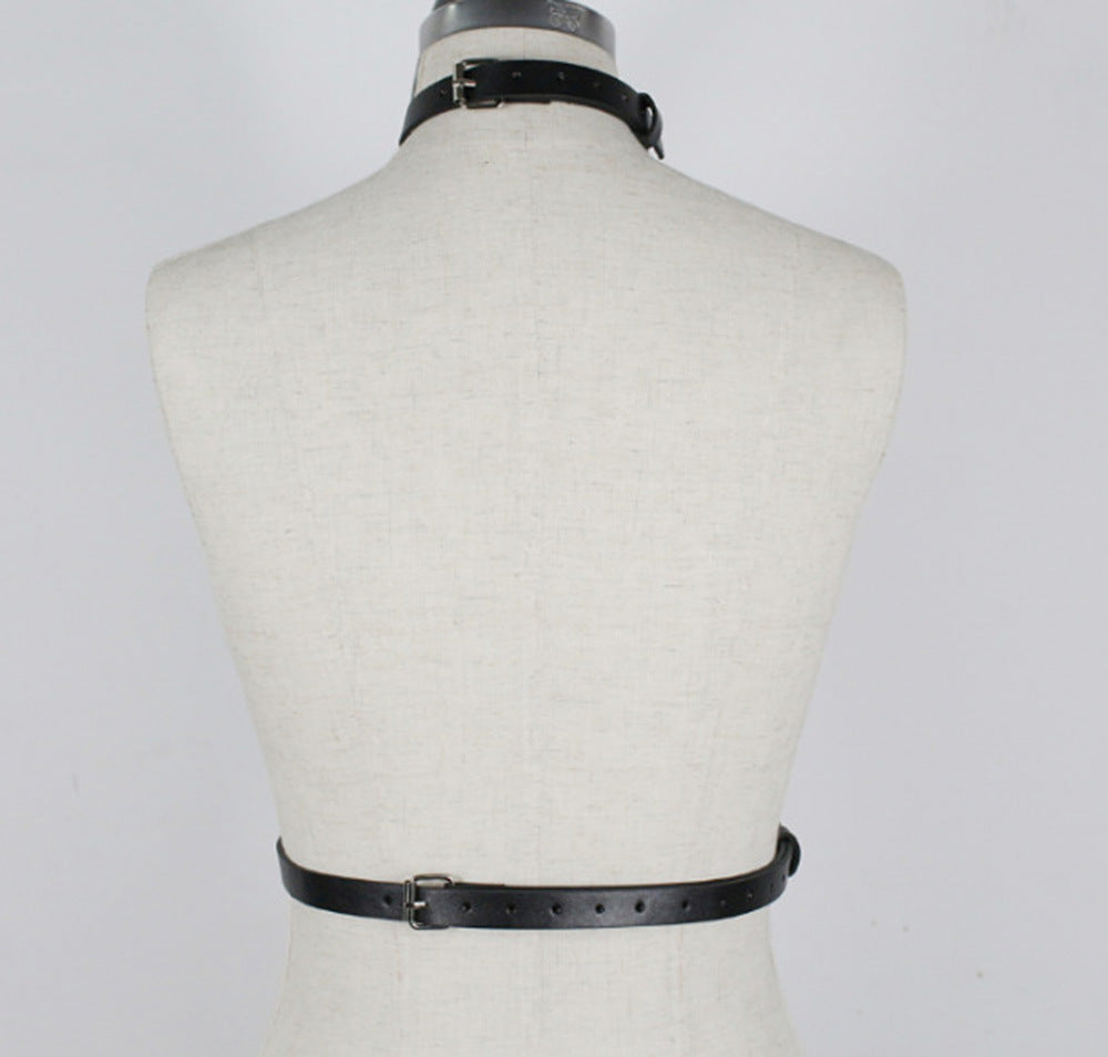 Women's Leather Round Neck Adjustable Belt-Suspender Belts-StylinArts