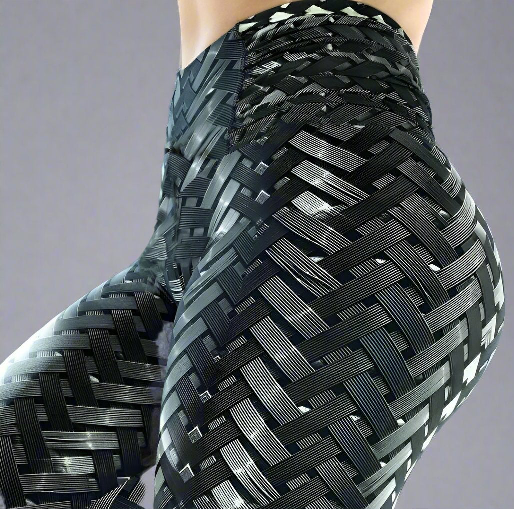 GridFlex High-Compression Leggings-Gym Leggings-StylinArts