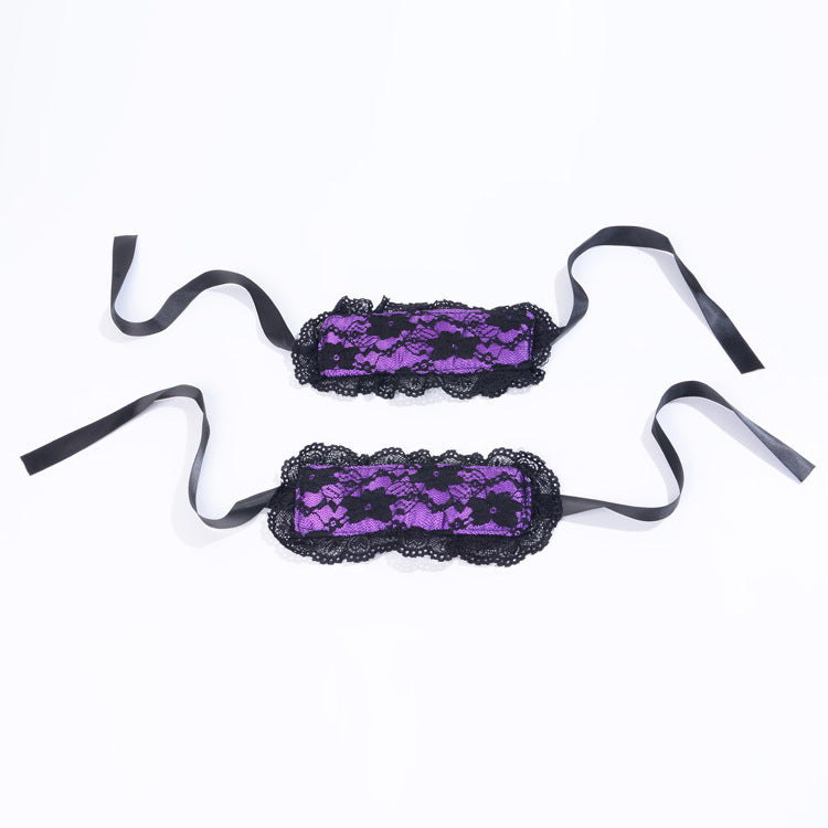 Enchanted Lace Blinders and Handcuffs Set-Suspender Belts-StylinArts