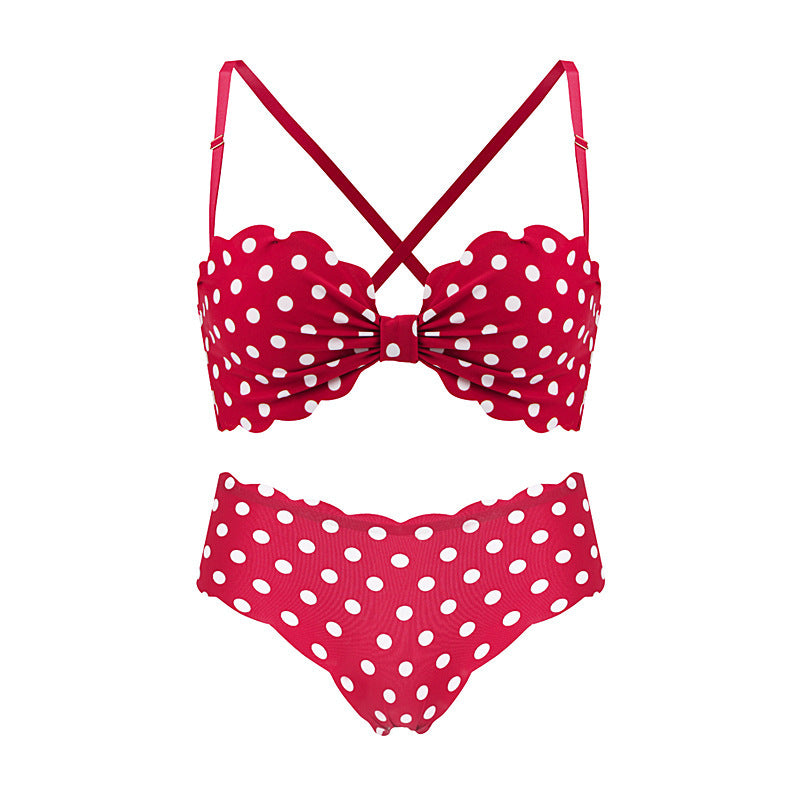 Retro Polka Dot Bra and Panty Set - StylinArts-Bras and Briefs-StylinArts