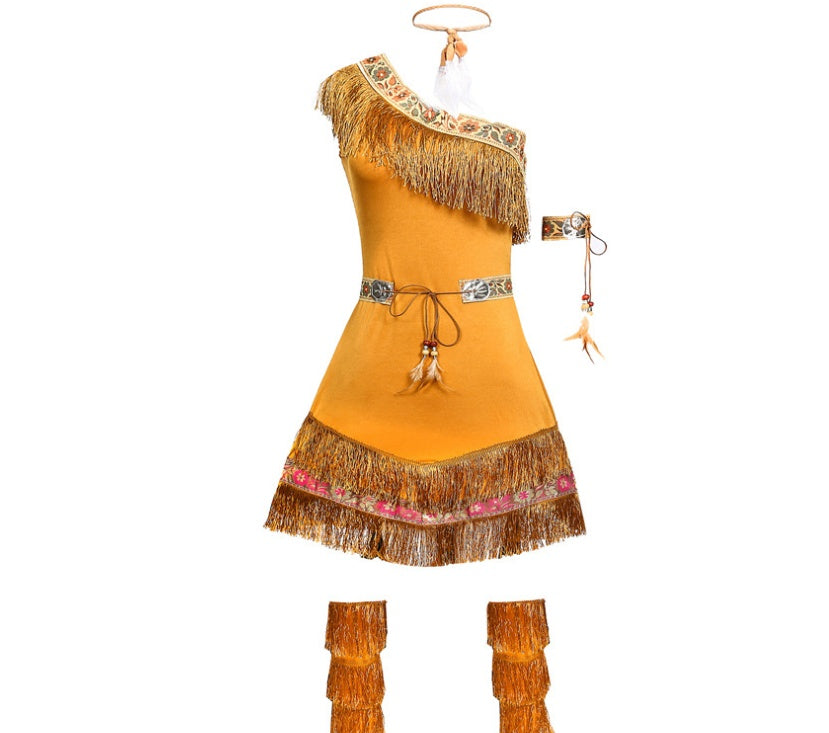 Elegant Native American Inspired Costume - Fringe Dress-Intimate Roleplay Outfits-StylinArts