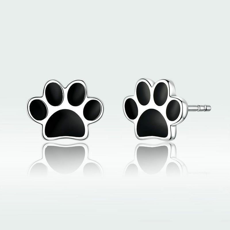 Pawfect Bond" Sterling Silver Earrings