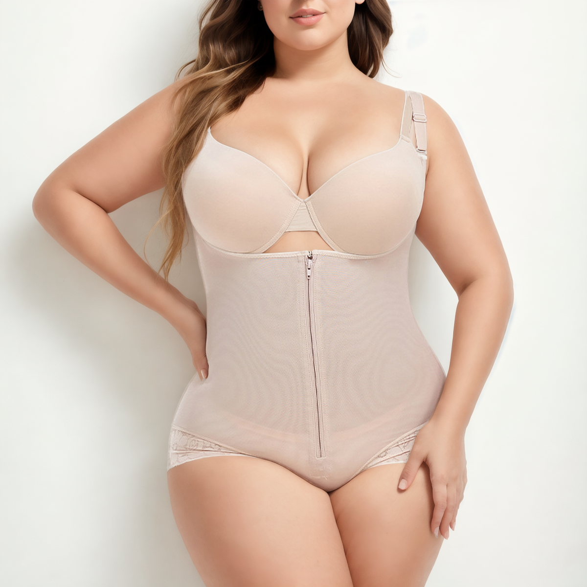 Sculpt & Define Full-Body Shaping Bodysuit with Front Zip