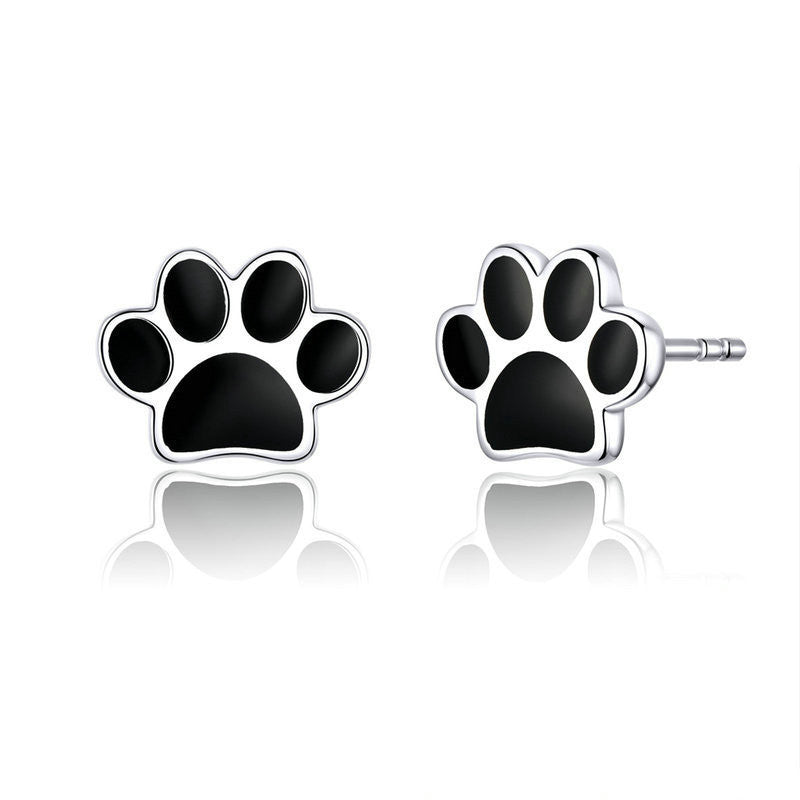 Pawfect Bond" Sterling Silver Earrings