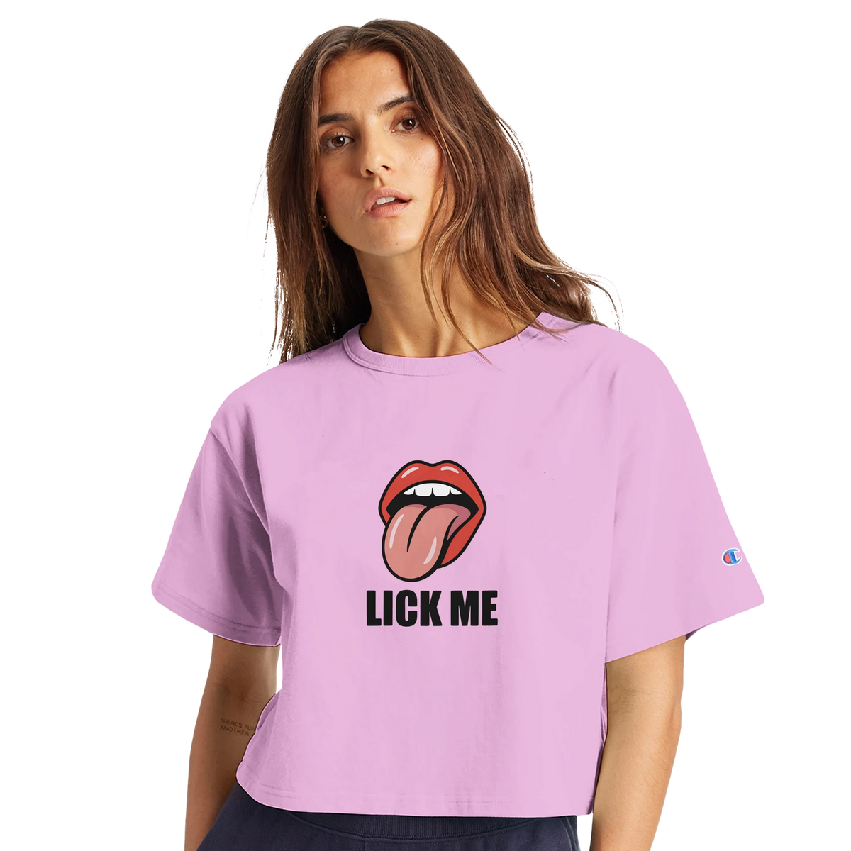 Lick Me Limited Edition Tee-pink candy-S-Cropped Tee-StylinArts