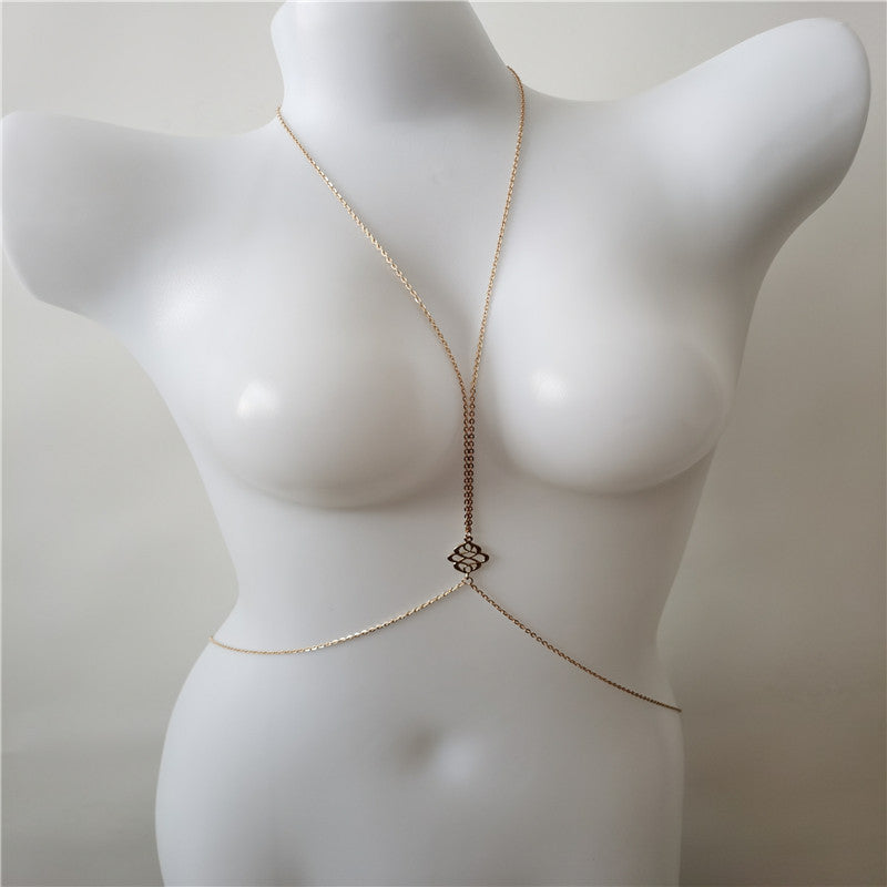 Golden Grace: Geometric Gold Body Chain for Effortless Elegance-Body Jewellery-StylinArts