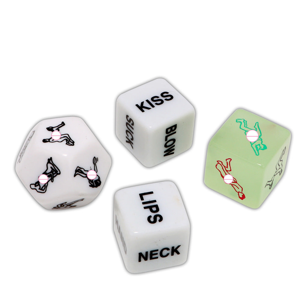 Glow-in-the-Dark Naughty Dice – Couples Game Set for Romantic Fun (4-Pack)