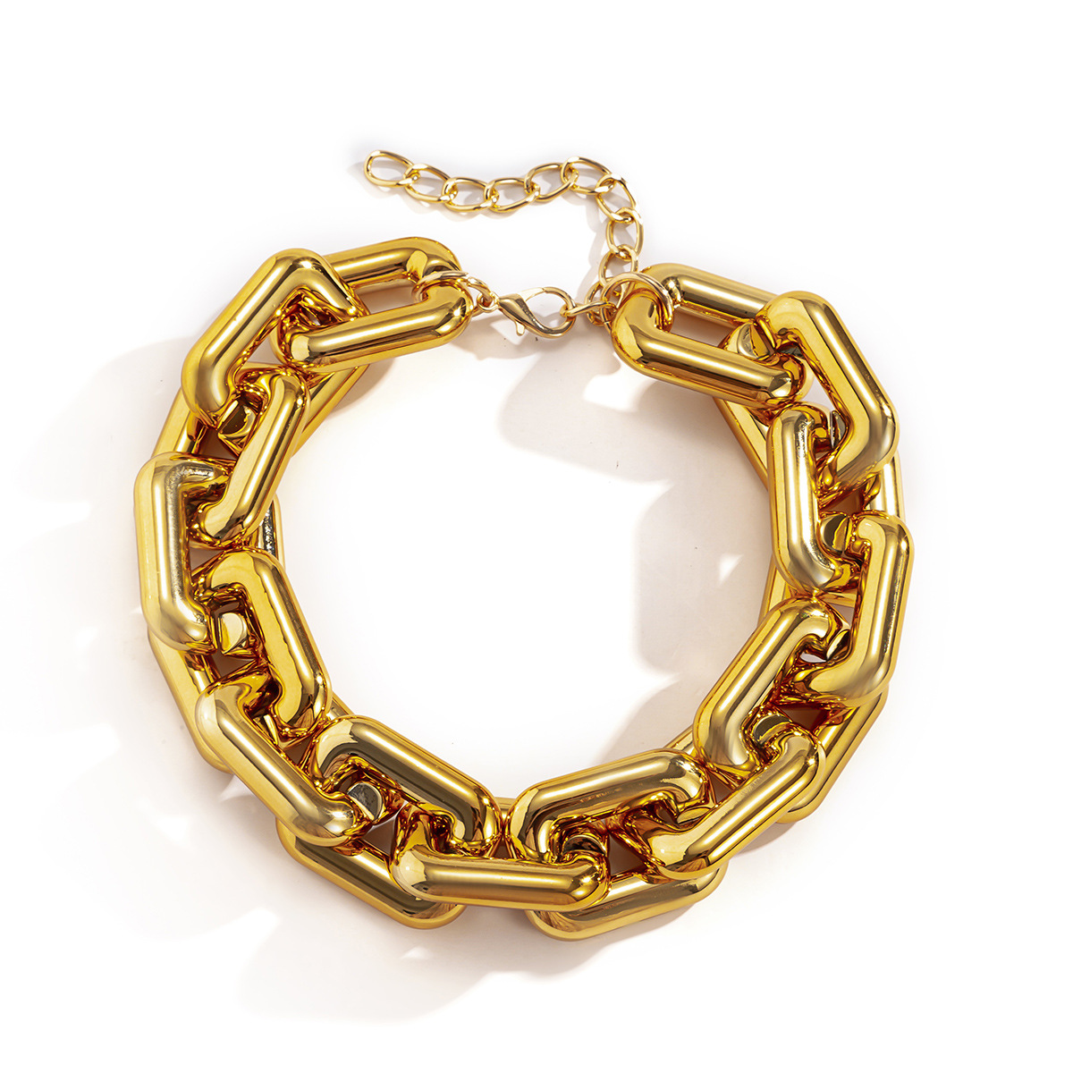 Golden Punk Thick Chain Bracelet-Fashion Bracelets & Bangles-StylinArts