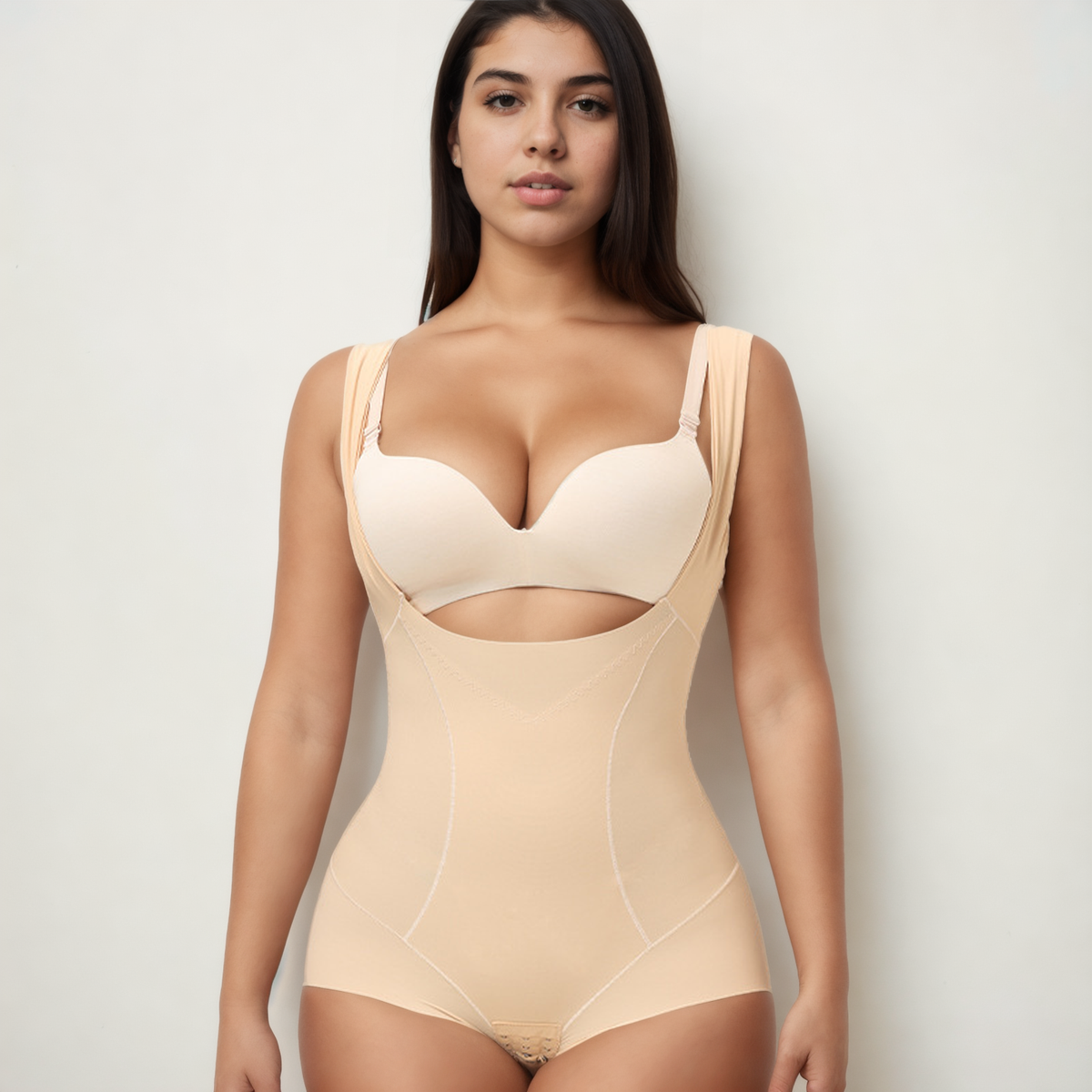 Elegance Sculpt Open-Bust Bodysuit – Tailored Shaping with All-Day Comfort