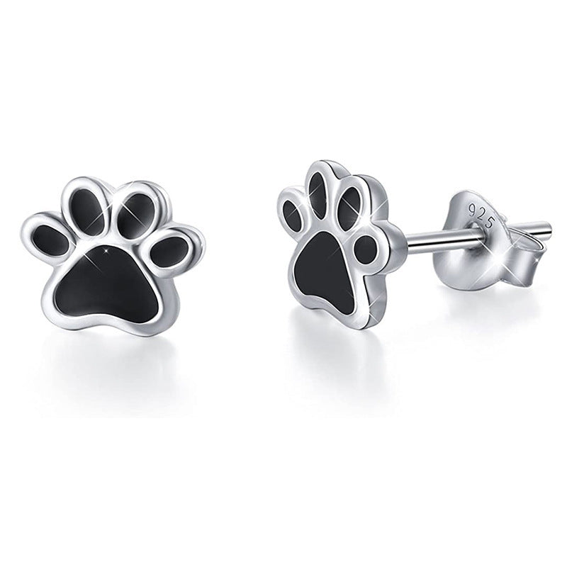 Pawfect Bond" Sterling Silver Earrings