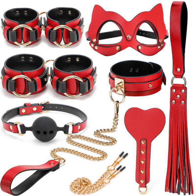 Decadent Desire Bondage Set – Luxury Adjustable Leather & Gold Accessory Collection