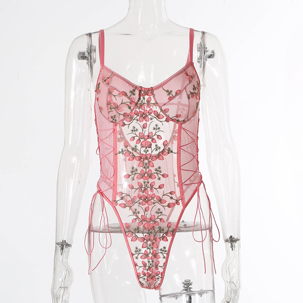 Mystical Mesh Floral Bodysuit - StylinArts-Bodies & Teddies-StylinArts