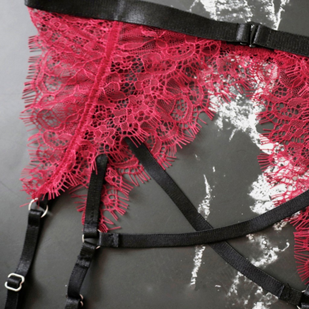 Scarlet Temptation Lace & Strap Lingerie Set