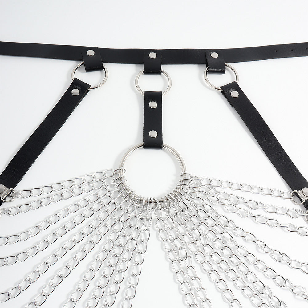 Chain Seduction Harness Bralette-Suspender Belts-StylinArts