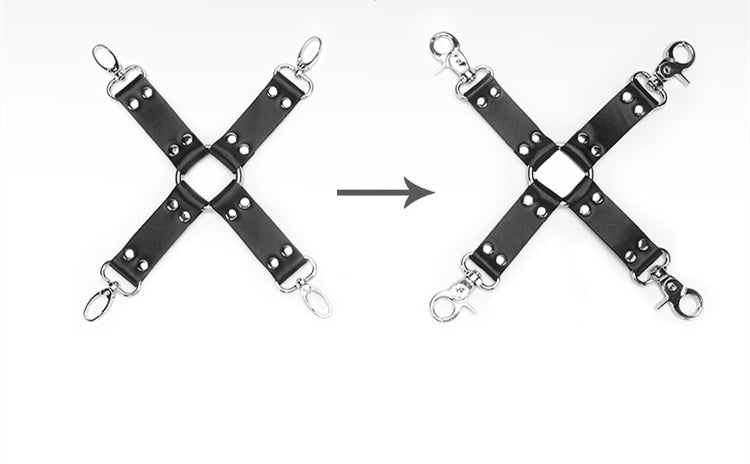 Cross Restraint Hand and Foot Cuffs-Suspender Belts-StylinArts