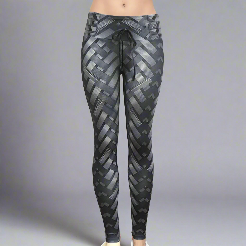 GridFlex High-Compression Leggings-Gym Leggings-StylinArts