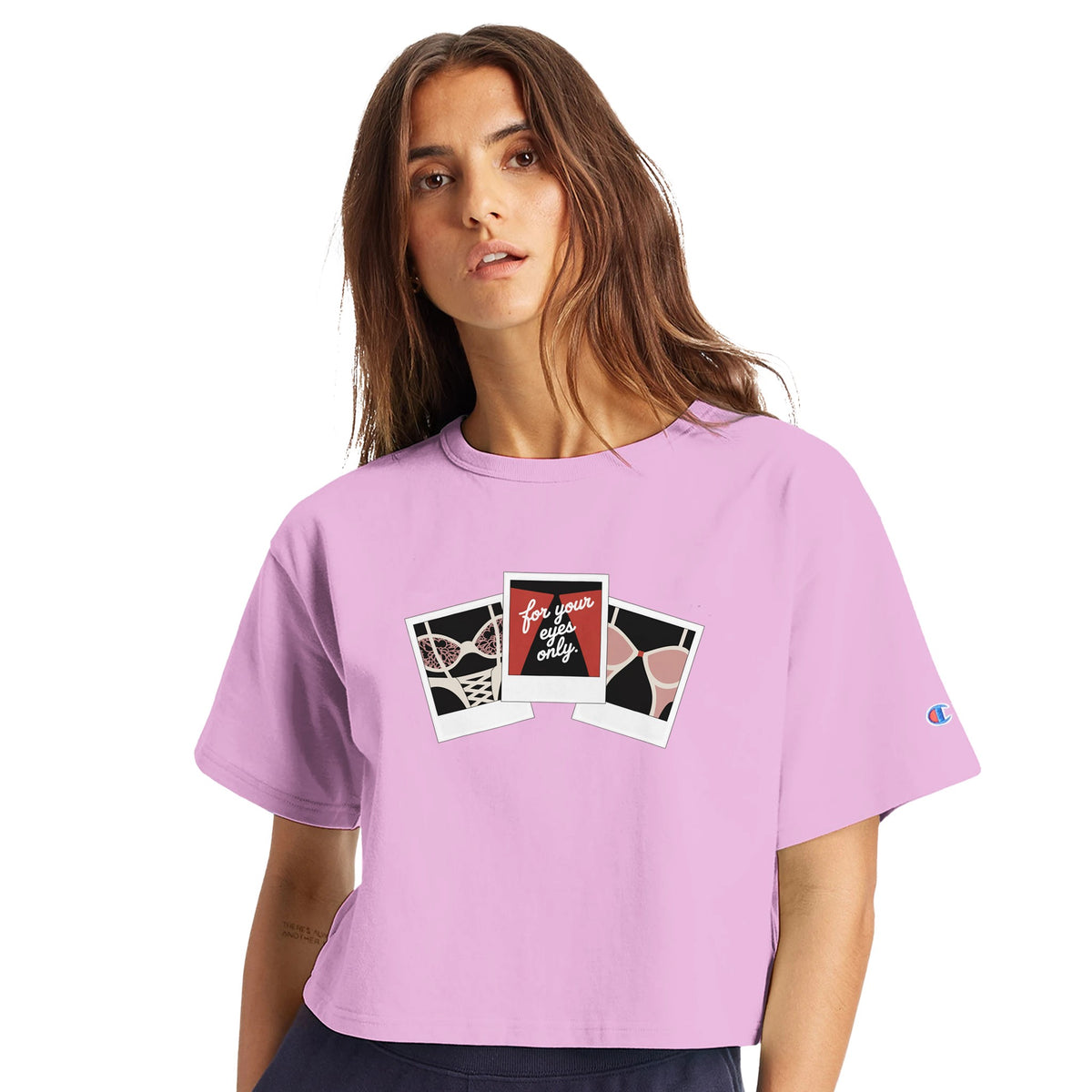 For Your Eyes Only Limited Edition Tee-pink candy-XS-Cropped Tee-StylinArts