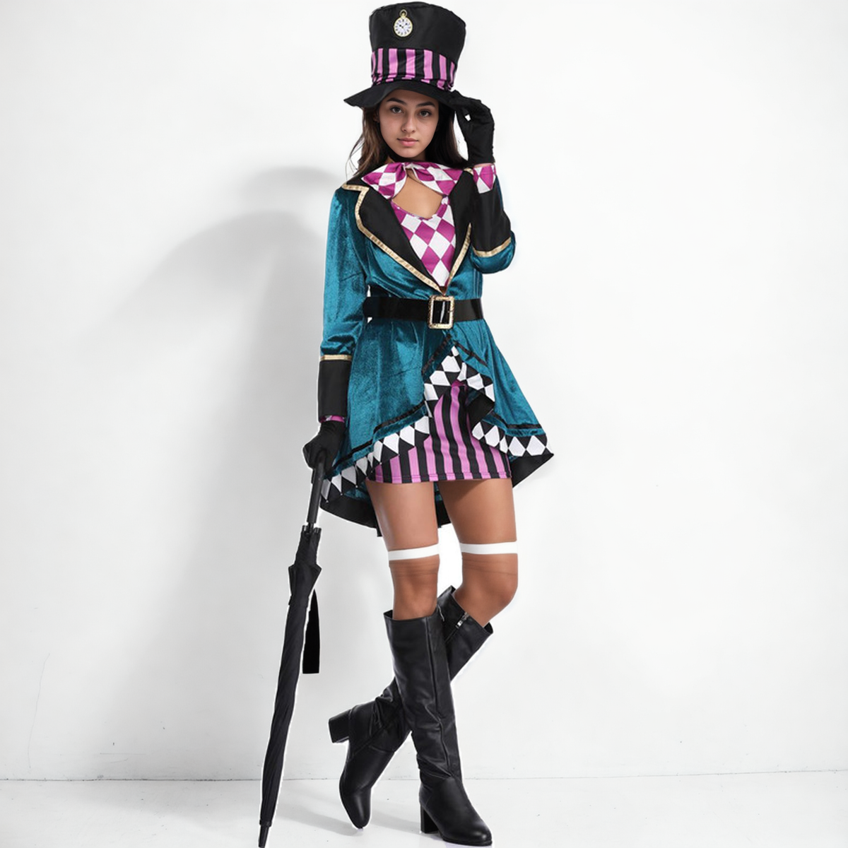 Whimsical Mad Hatter Cosplay Costume - Colorful Stage Outfit-Intimate Roleplay Outfits-StylinArts