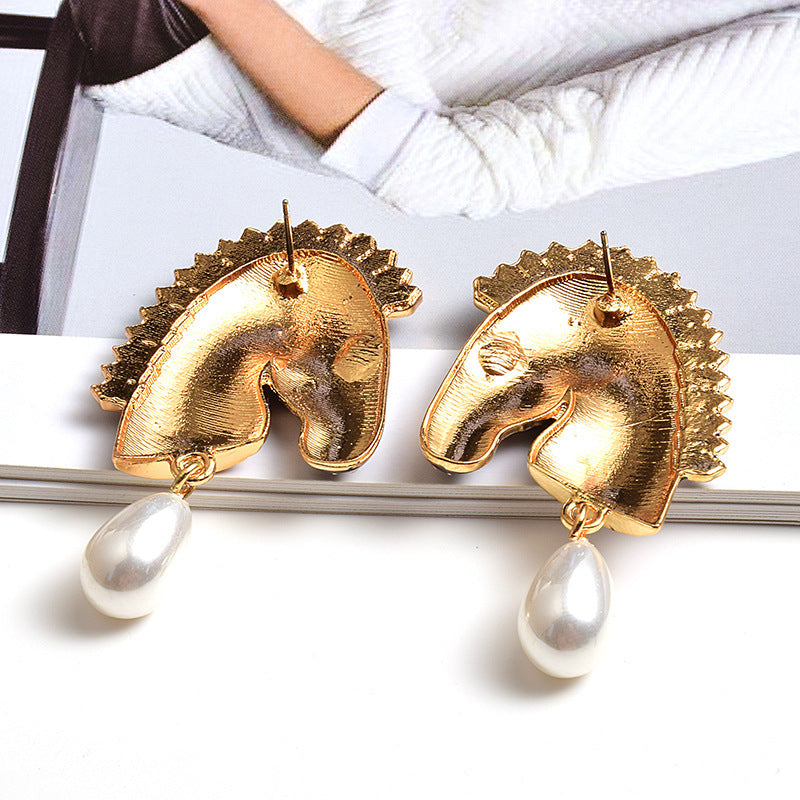 Zebra Elegance Earrings – Wild Spirit Meets Timeless Pearl Charm-Fashion Earrings-StylinArts