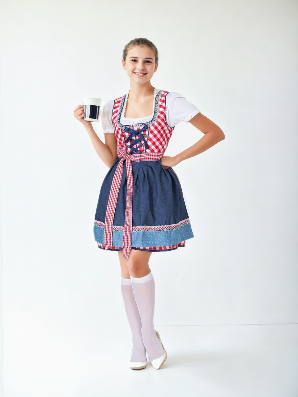 Charming Bavarian Dirndl Costume - Traditional Oktoberfest Outfit