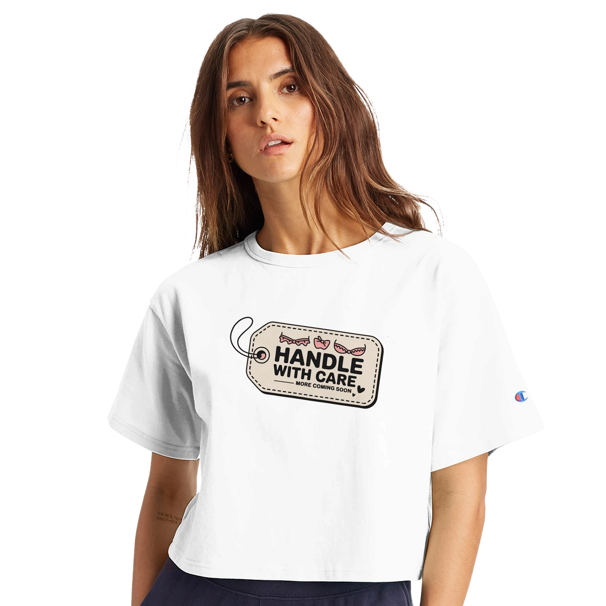 Handle With Care Limited Edition Tee-White-XS-Cropped Tee-StylinArts